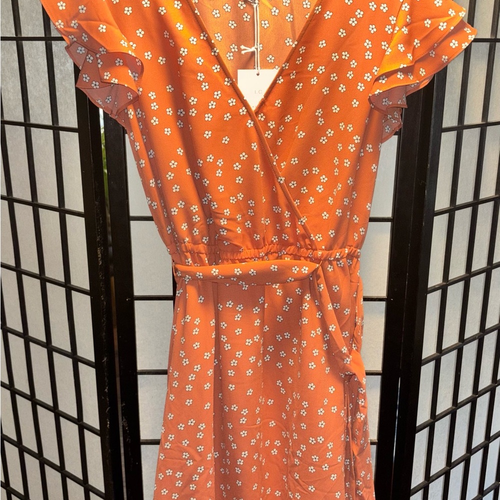 LC Lauren Conrad Terracotta Floral Dress